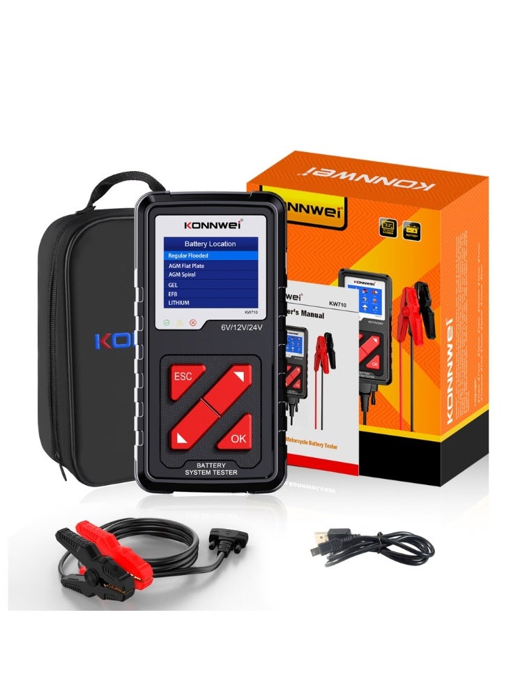 كونوي جهاز كونوي KW710 المحترف لفحص بطاريات السيارات 6V/12V/24V - حتى 2000 أمبير، فحص التدوير والشحن، شاشة ملونة، تحديثات مجانية دائمة - Image 2